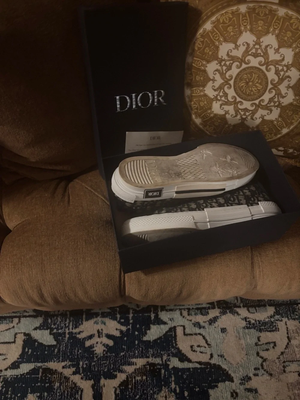 Dior Low-Top Oblique Canvas Sneakers in Black and White - Picture 2 of 7